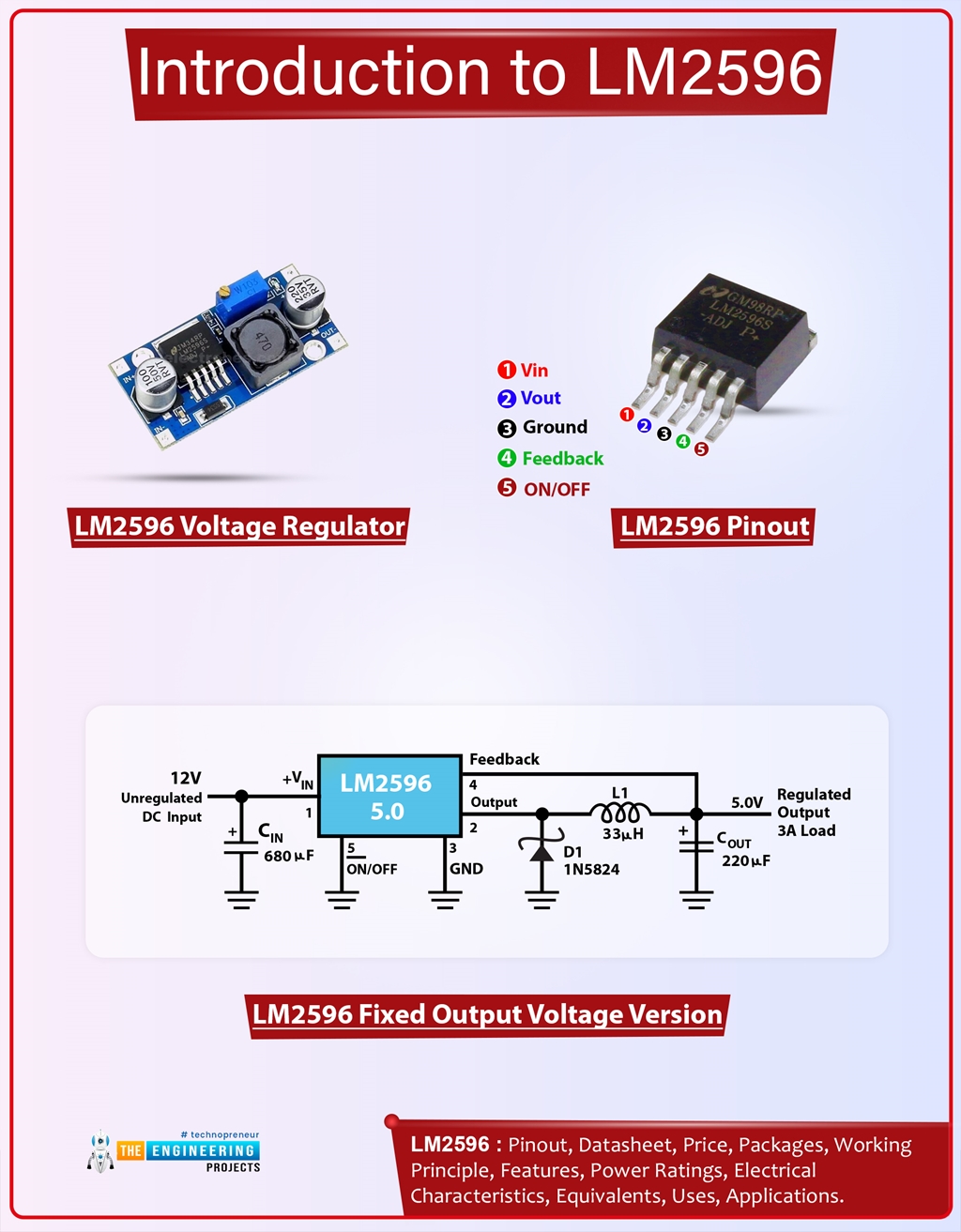 LM2596 Buck Converter Datasheet Pinout Features Applications The