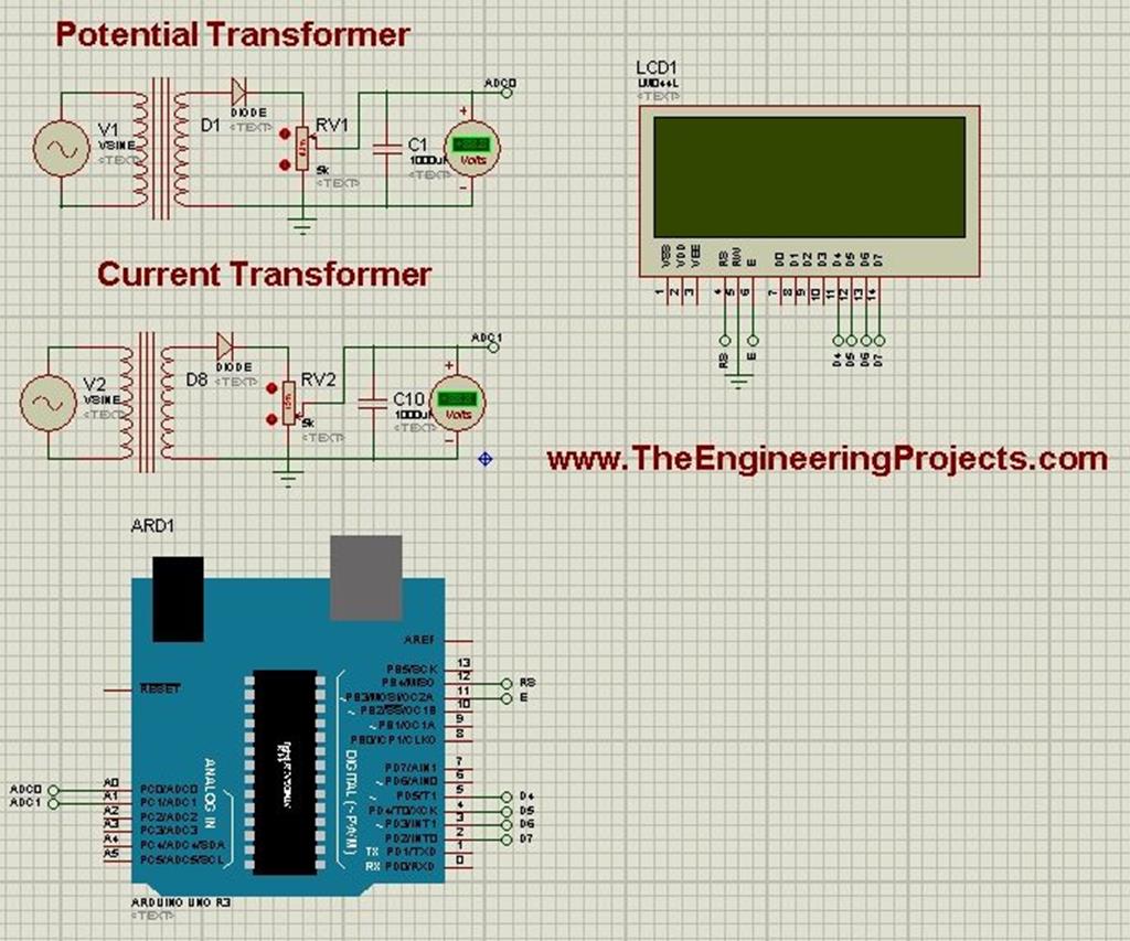 Display ADC value on LCD using Arduino - The Engineering Projects