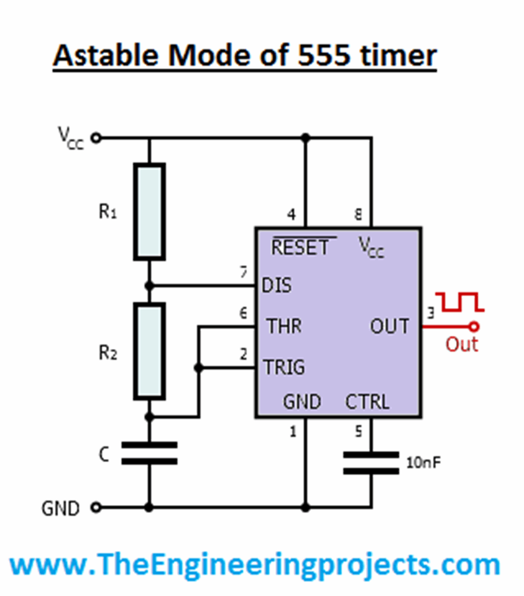 Timer mode. Astable 555 timer. Таймер 555 номера. 555 Timer Pin Table.