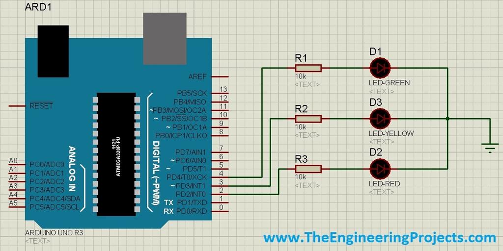 Traffic Signal Control using Arduino - The Engineering Projects