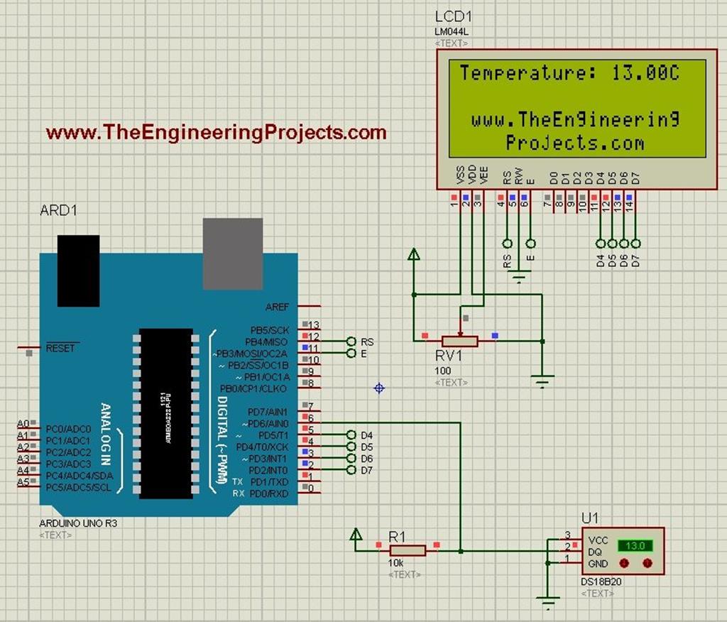 How to use 18B20 in Proteus ISIS - The Engineering Projects