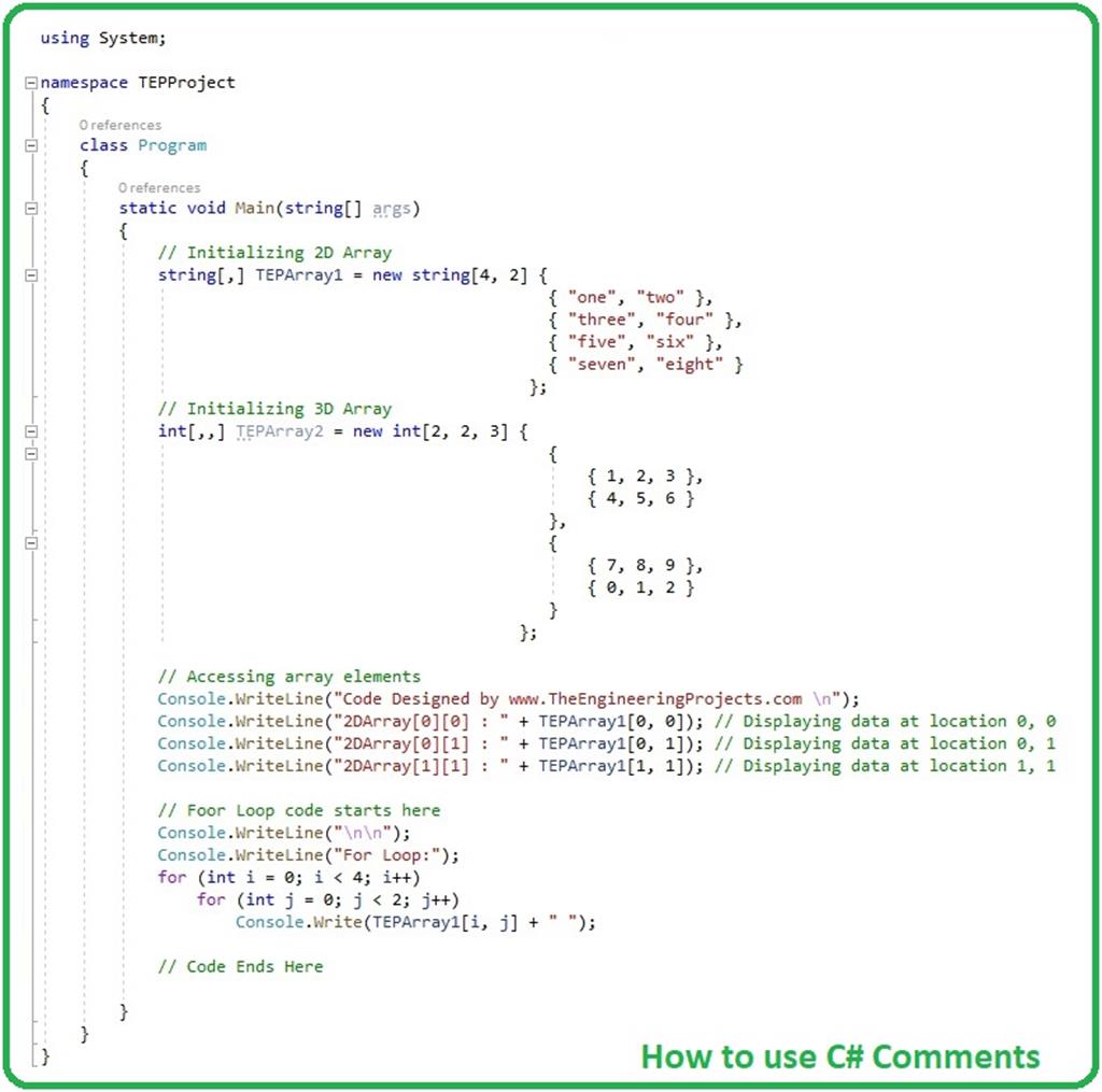 How to use C# Comments ??? - The Engineering Projects