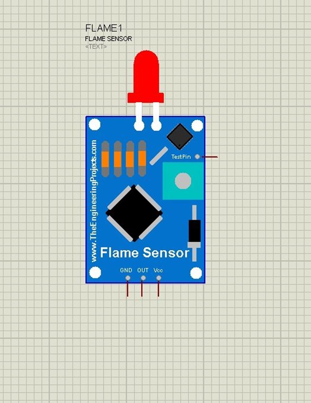 Flame Sensor Library for Proteus The Engineering Projects