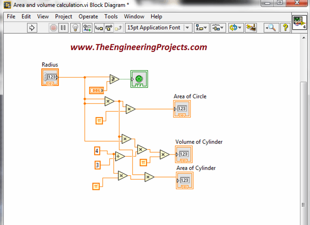 Area and Volume Calculation in LabVIEW The Engineering Projects