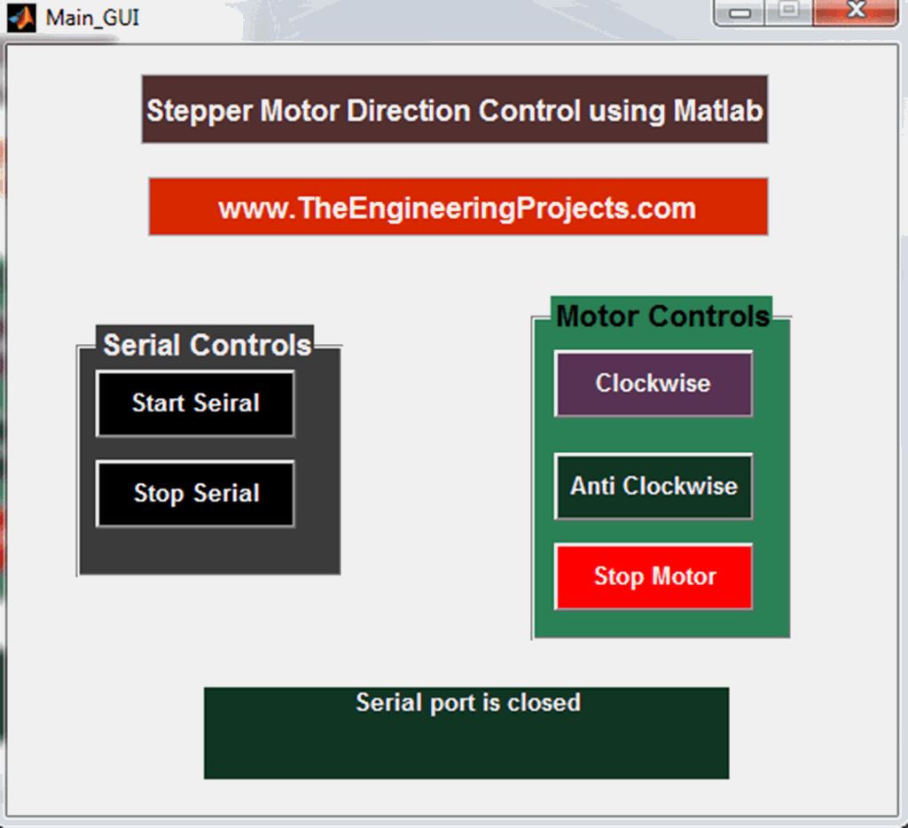 Stepper Motor Direction Control Using Matlab The Engineering Projects 4433