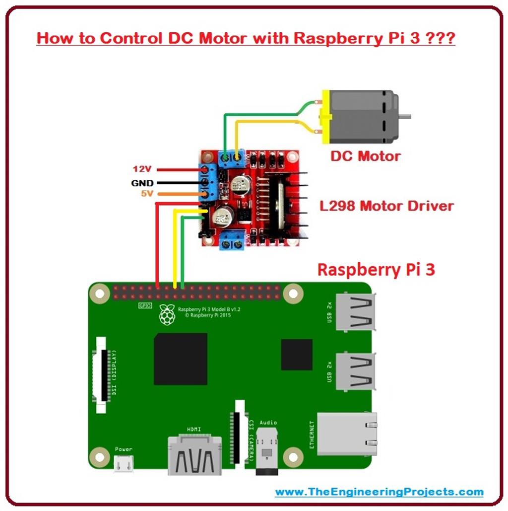 How to Control DC Motor with Raspberry Pi 3 - The Engineering Projects