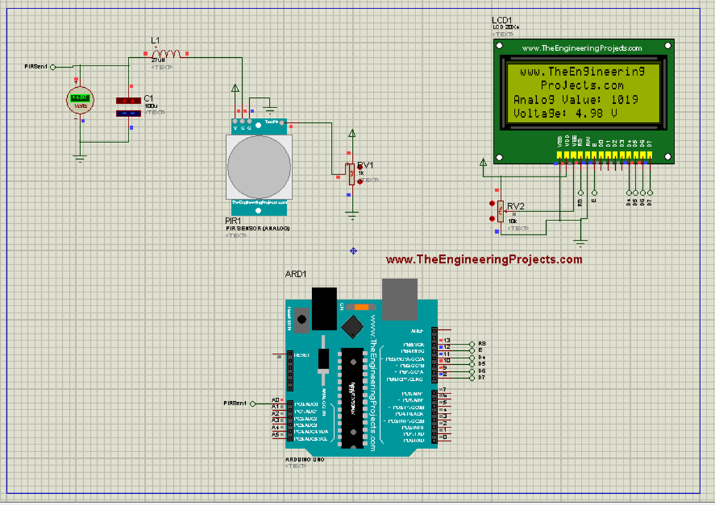 Analog Pir Sensor Library For Proteus V20 The Engineering Projects 3604