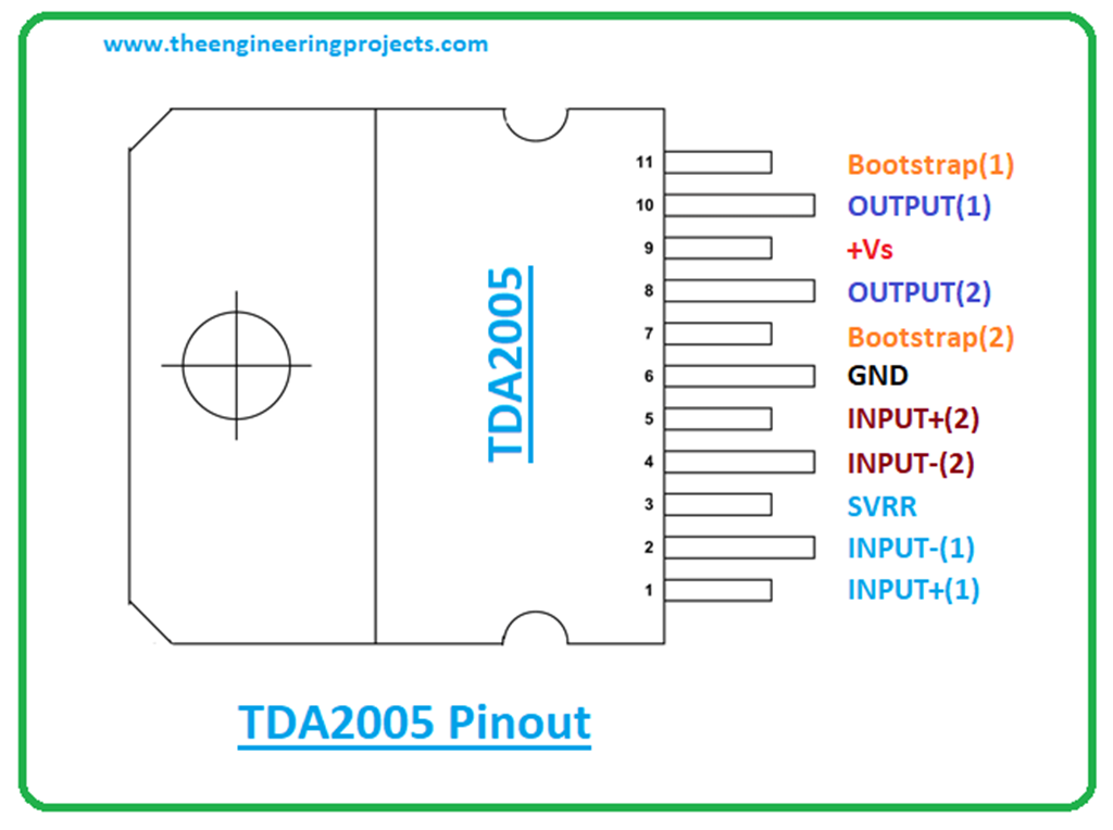 Схема подключения tda2005