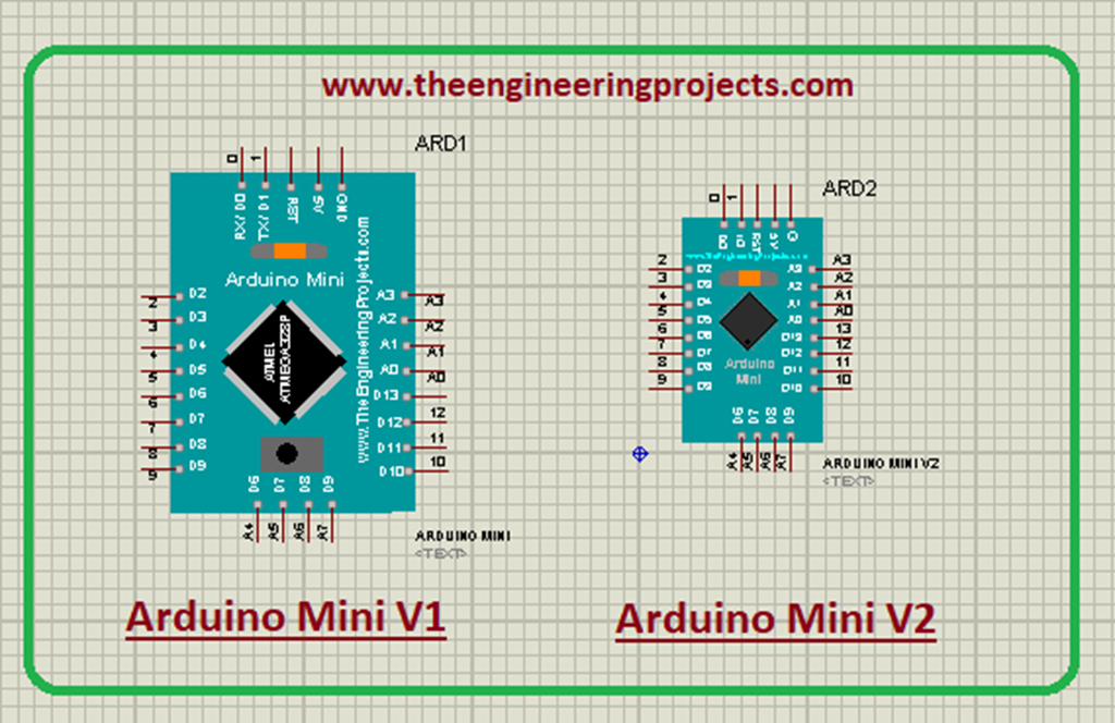 Arduino Mini Library For Proteus V2.0 - The Engineering Projects