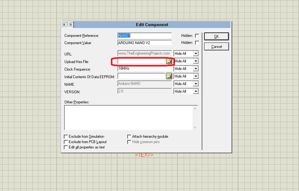 Arduino Nano Library for Proteus V2.0 - The Engineering Projects