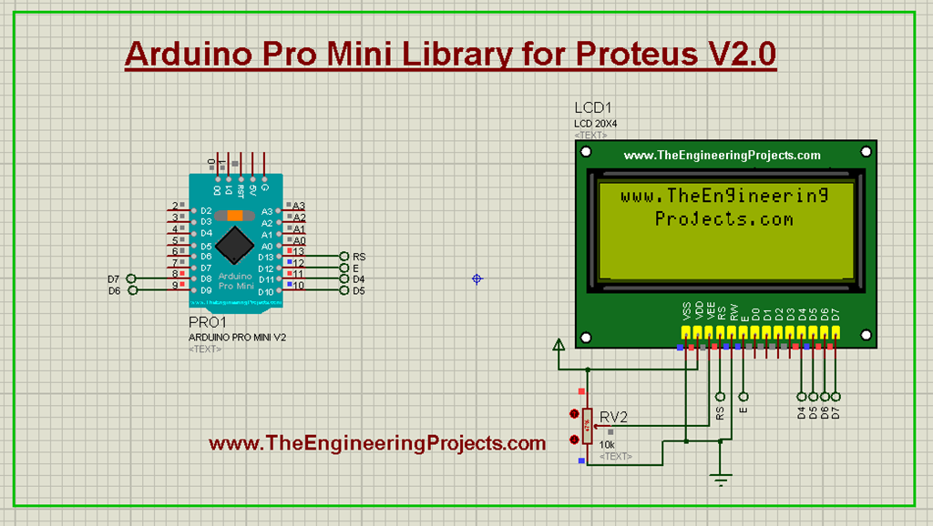 Arduino Pro Mini Library for Proteus V2.0 - The Engineering Projects
