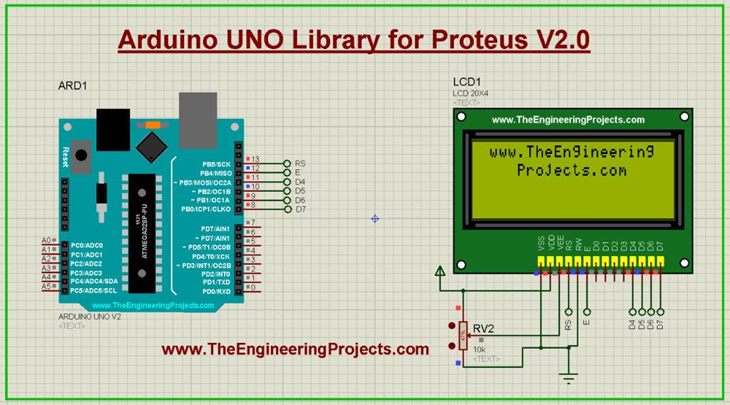 Arduino UNO Library for Proteus V2.0 - The Engineering Projects