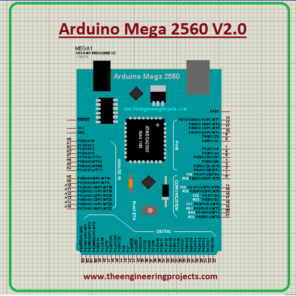 Arduino Mega 2560 Library for Proteus V2.0 - The Engineering Projects