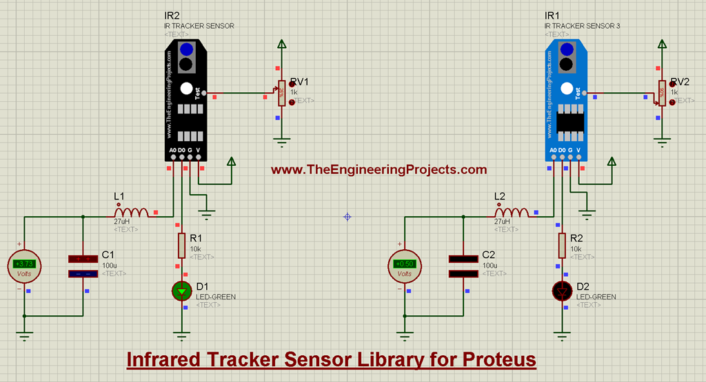 Infrared Tracker Sensor Library for Proteus - The Engineering Projects