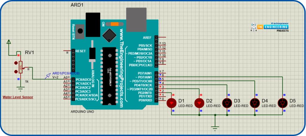 Water Level Indicator using Arduino - The Engineering Projects
