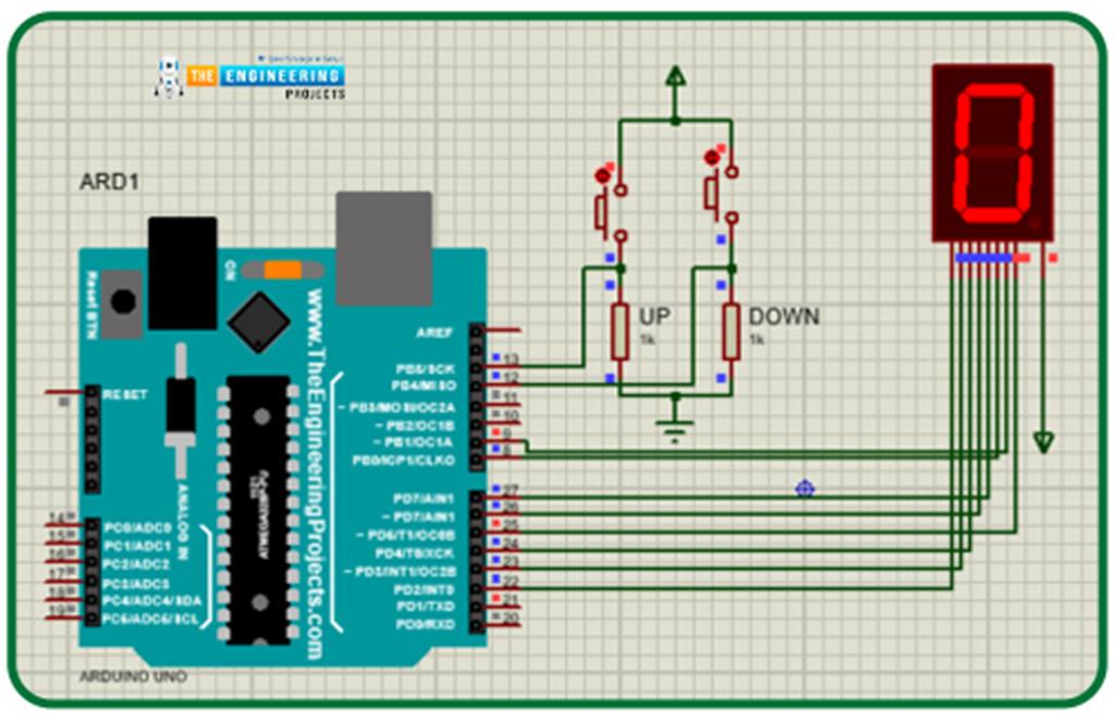 Up Down Counter Using Arduino And 7 Segment Display The Engineering Projects 4466