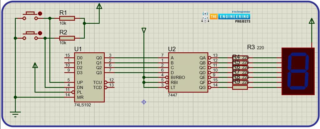 Up Down Counter without Microcontroller - The Engineering Projects