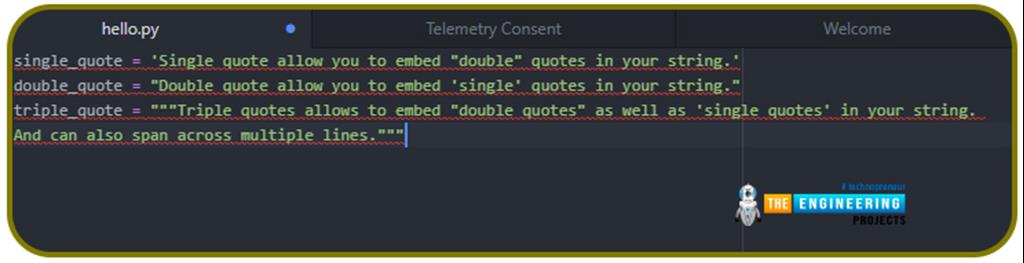 How to use Strings in Python? - The Engineering Projects