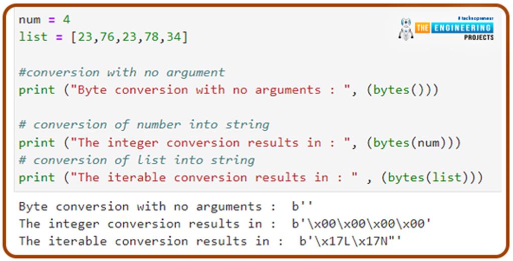 Byte And Byte Array Sequence In Python - The Engineering Projects