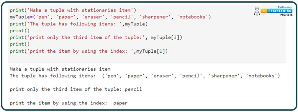 Tuple DataType in Python - The Engineering Projects