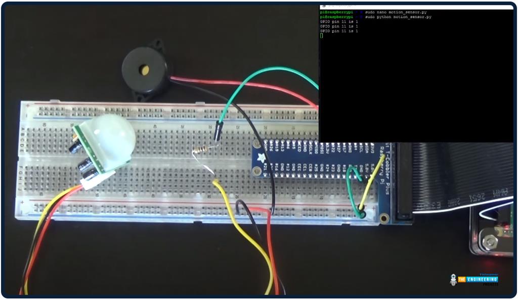 Motion Detection with PIR Sensor & Raspberry Pi 4 Circuit Diagram