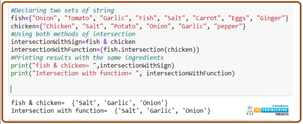 Python Set Operations with Examples - The Engineering Projects