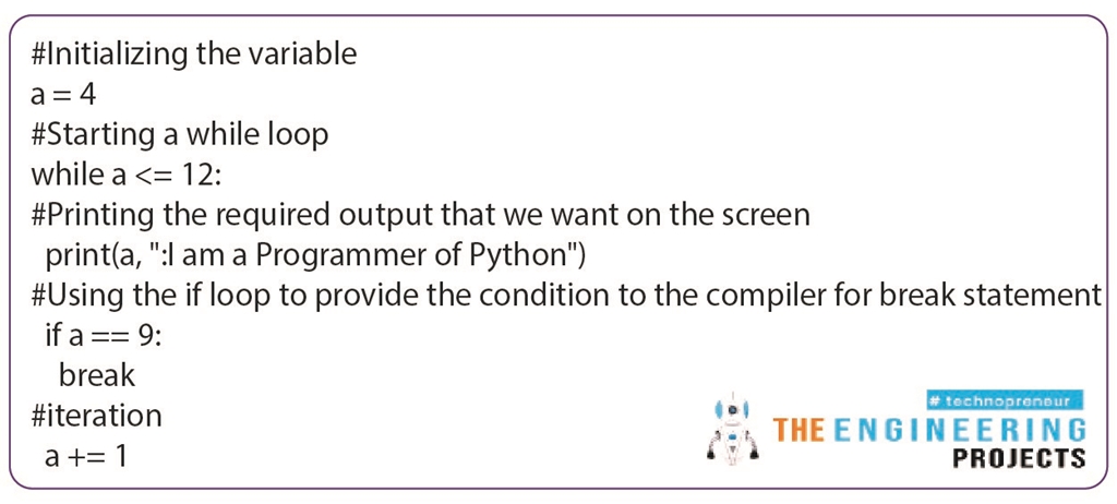 While Loop And Its Statements In Python - The Engineering Projects