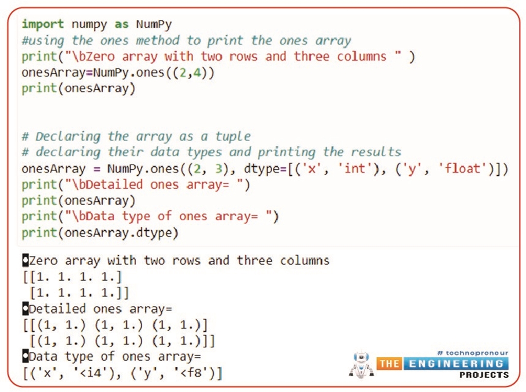 Types and Operations on Array using NumPy in Python - The Engineering ...