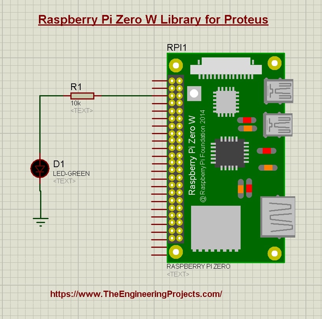 Raspberry Pi Zero W Library For Proteus The Engineering Projects 