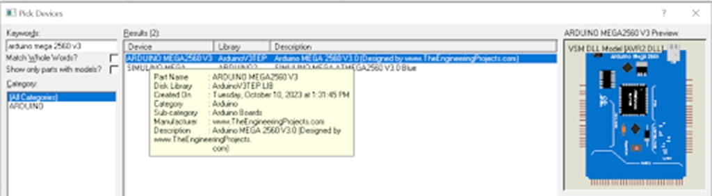 Arduino Mega 1280 Library for Proteus V3.0 - The Engineering Projects