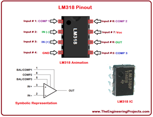 Introduction to LM318, LM318 Pinout, LM318basics, basics of LM318, getting started with LM318, how to get start with LM318, how to use LM318, LM318 proteus, proteus LM318, LM318 proteus simulation