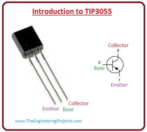 introduction to tip3055, tip3055 pinout, tip3055 working, tip3055 features, tip3055 applications, tip3055