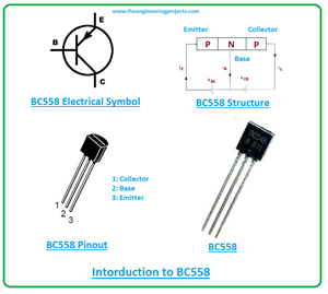 Introduction to BC558, bc558 pinout, bc558 power ratings, bc558 applications