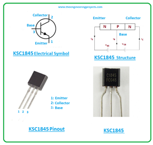 ksc1845 npn transistor, ksc1845 datasheet, ksc1845 pinout, ksc1845 equivalents, ksc1845 power ratings, ksc1845 applications