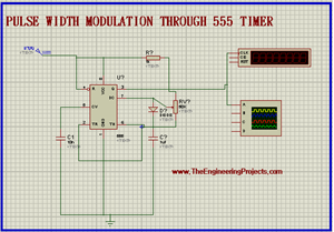 Pulse Width Modulation using 555 Timer in Proteus - The Engineering ...