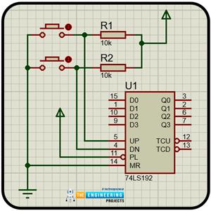 Up Down Counter without Microcontroller - The Engineering Projects