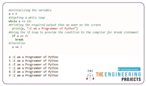 While Loop and its Statements in Python - The Engineering Projects