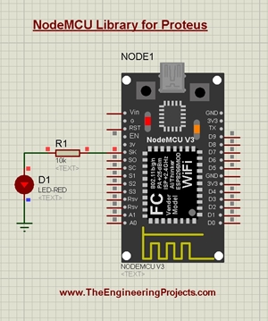 NodeMCU Library for Proteus, nodemcu simulation, nodemcu proteus, proteus nodemcu, nodemcu in proteus, proteus simulation nodemcu