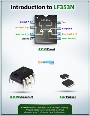 Introduction to lf353n, lf353n pinout, lf353n power ratings, lf353n applications