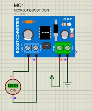 MC34064 Boost Converter Library for Proteus, MC34064 boost converter, boost converter simulation, boost converter in proteus