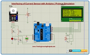 Interfacing of Current Sensor with Arduino, Proteus Simulation
