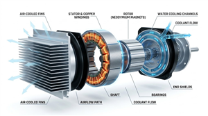 Air-Cooled vs Water-Cooled BLDC Motor for Electric Vehicle, A Thermal Selection Guide