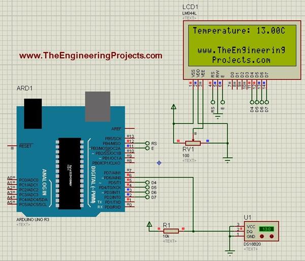 How to use 18B20 in Proteus ISIS - The Engineering Projects