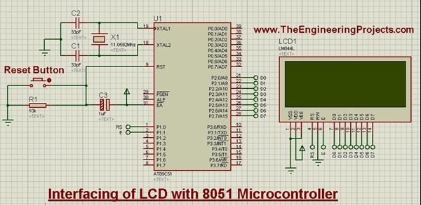 Interfacing Of Lcd With 8051 Microcontroller In Proteus Isis The