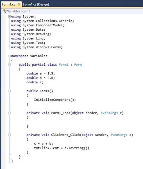 How to use C# Double Variables - The Engineering Projects