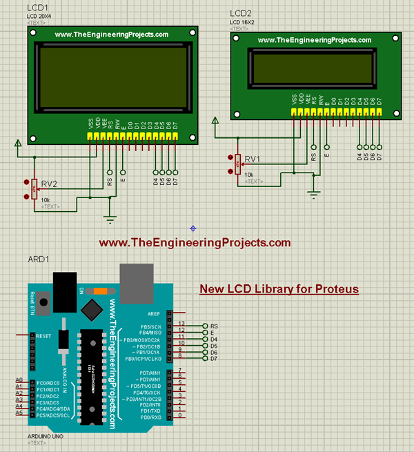 New LCD Library for Proteus - The Engineering Projects