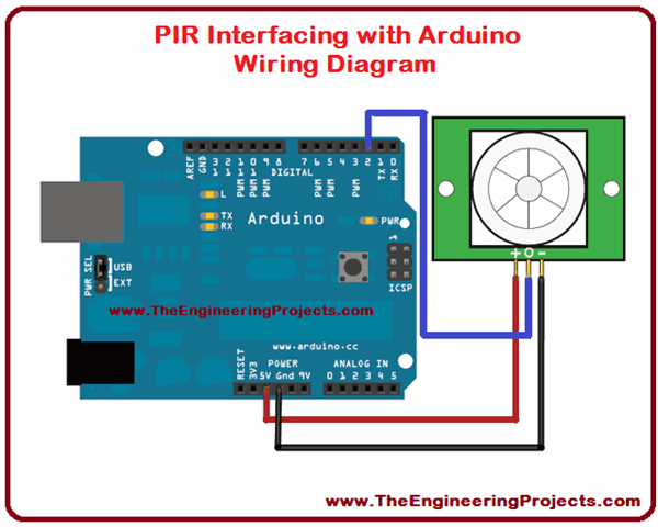 PIR Sensor Arduino Interfacing - The Engineering Projects