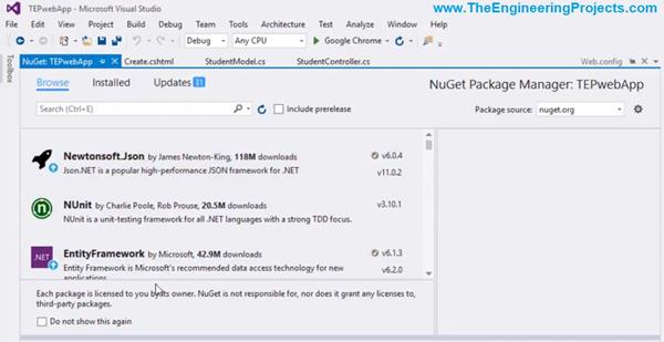 Nuget Package Management In Asp Net Mvc The Engineering Projects