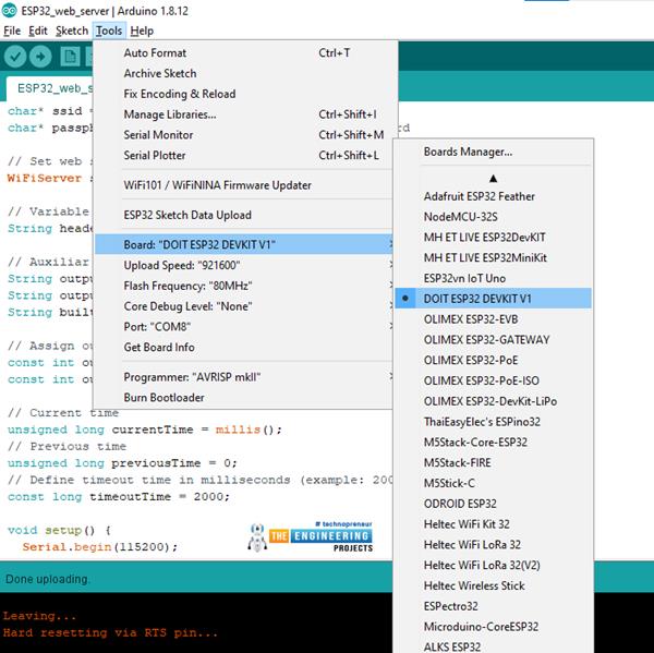 Create a Web Server with ESP32 - The Engineering Projects