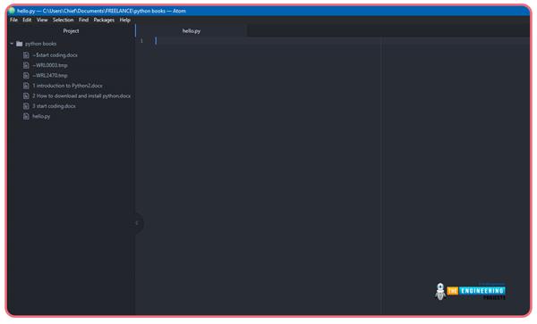 Writing First Code in Python (Hello World) - The Engineering Projects